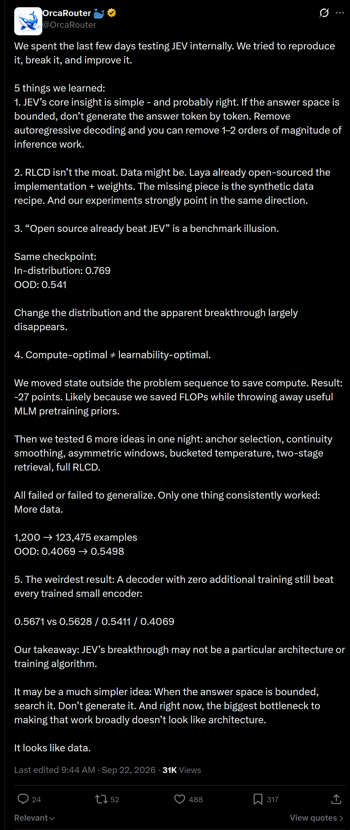 OrcaRouter’s JEV Teardown: Why Bounded Decision Spaces Kill Autoregressive Agent Latency